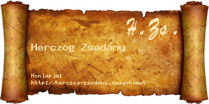 Herczog Zsadány névjegykártya